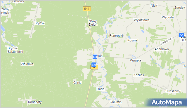 mapa Zieluń, Zieluń na mapie Targeo