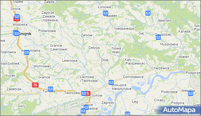 mapa Złota gmina Czchów, Złota gmina Czchów na mapie Targeo