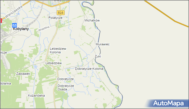 mapa Żuki gmina Terespol, Żuki gmina Terespol na mapie Targeo