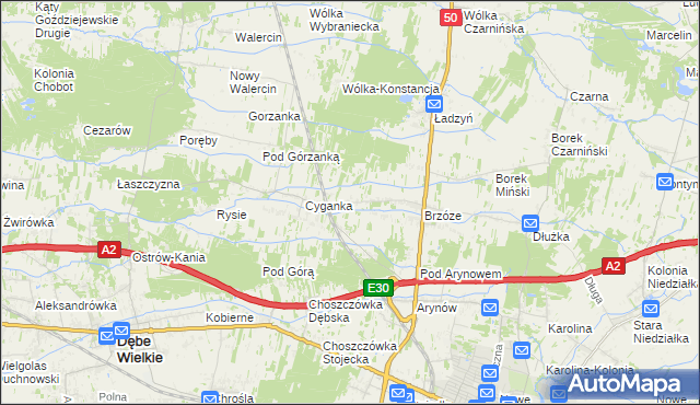 mapa Żuków gmina Mińsk Mazowiecki, Żuków gmina Mińsk Mazowiecki na mapie Targeo