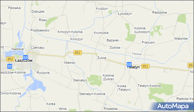 mapa Żulice, Żulice na mapie Targeo