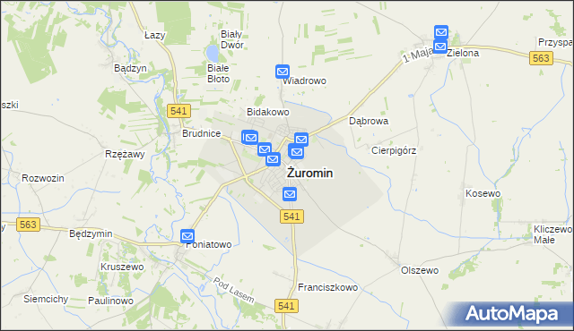 mapa Żuromin, Żuromin na mapie Targeo