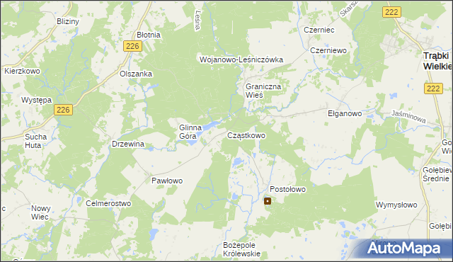 mapa Cząstkowo, Cząstkowo na mapie Targeo