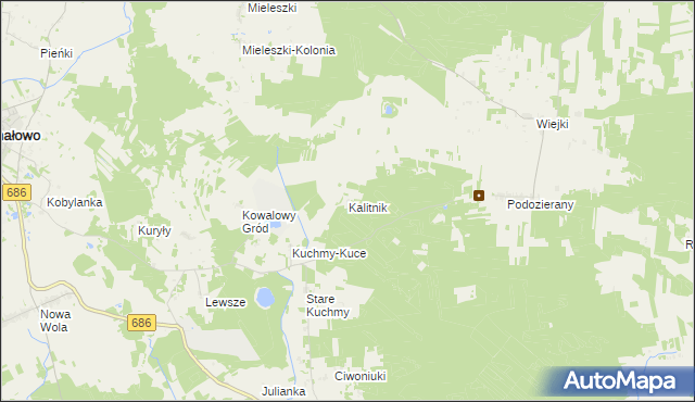 mapa Kalitnik, Kalitnik na mapie Targeo