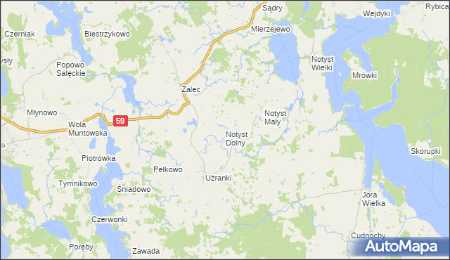 mapa Notyst Dolny, Notyst Dolny na mapie Targeo
