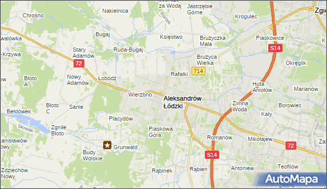mapa Aleksandrów Łódzki, Aleksandrów Łódzki na mapie Targeo