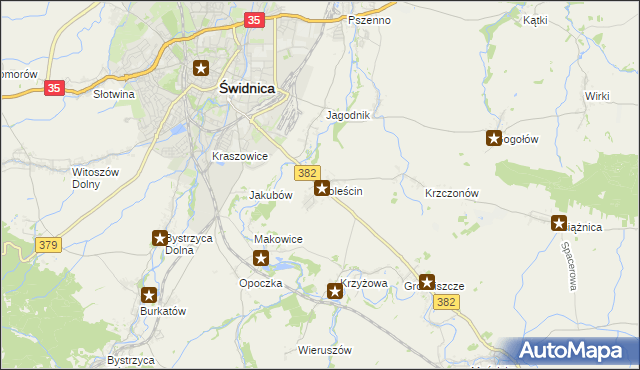 mapa Boleścin gmina Świdnica, Boleścin gmina Świdnica na mapie Targeo