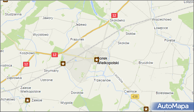 mapa Borek Wielkopolski, Borek Wielkopolski na mapie Targeo