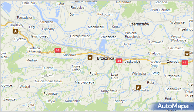 mapa Brzeźnica powiat wadowicki, Brzeźnica powiat wadowicki na mapie Targeo