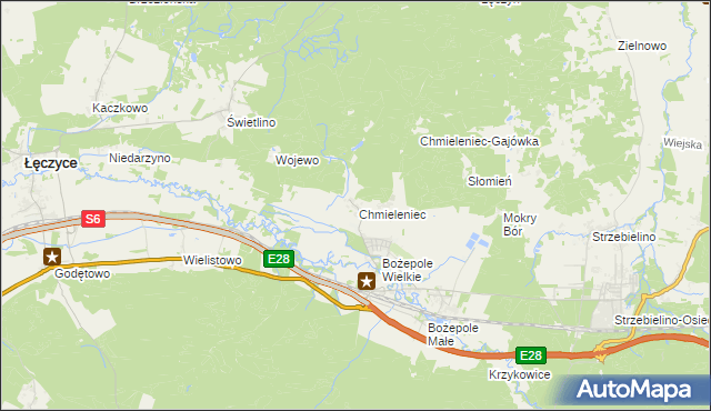 mapa Chmieleniec, Chmieleniec na mapie Targeo