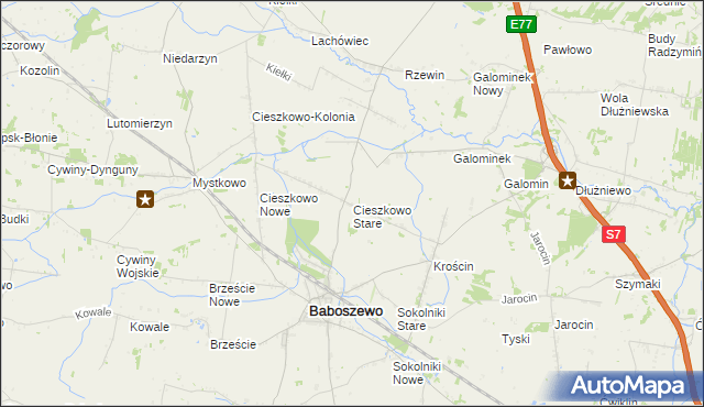 mapa Cieszkowo Stare, Cieszkowo Stare na mapie Targeo