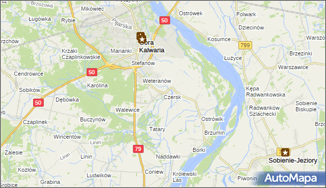 mapa Czersk gmina Góra Kalwaria, Czersk gmina Góra Kalwaria na mapie Targeo