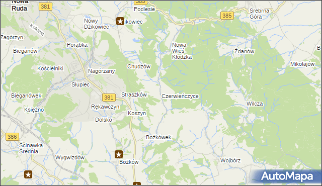 mapa Czerwieńczyce, Czerwieńczyce na mapie Targeo
