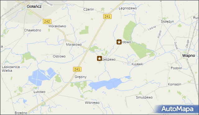mapa Czeszewo gmina Gołańcz, Czeszewo gmina Gołańcz na mapie Targeo