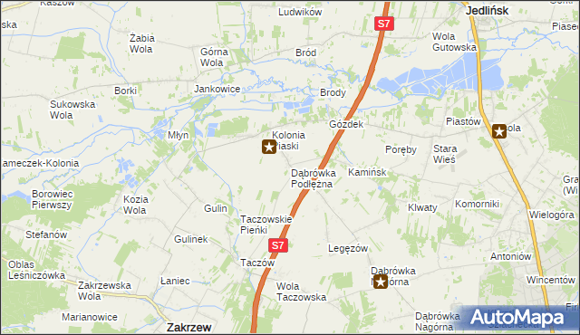 mapa Dąbrówka Podłężna, Dąbrówka Podłężna na mapie Targeo