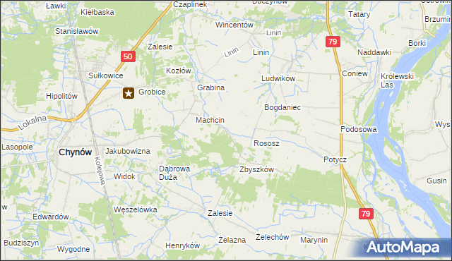 mapa Dobiecin gmina Chynów, Dobiecin gmina Chynów na mapie Targeo