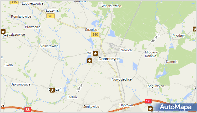 mapa Dobroszyce, Dobroszyce na mapie Targeo