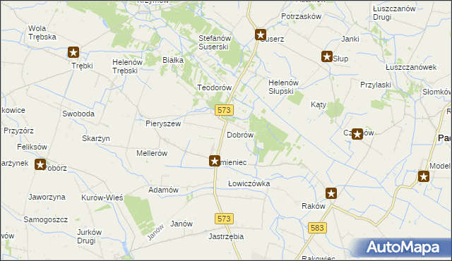mapa Dobrów gmina Szczawin Kościelny, Dobrów gmina Szczawin Kościelny na mapie Targeo