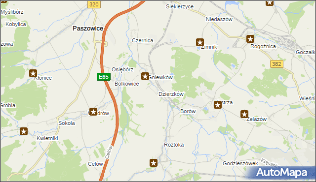 mapa Dzierzków, Dzierzków na mapie Targeo