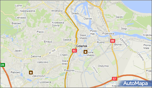 mapa Gdańska, Gdańsk na mapie Targeo