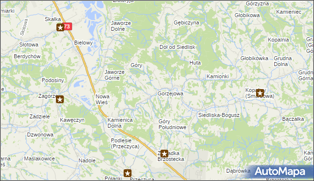 mapa Gorzejowa, Gorzejowa na mapie Targeo