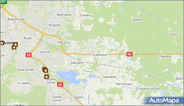 mapa Grabówka gmina Supraśl, Grabówka gmina Supraśl na mapie Targeo