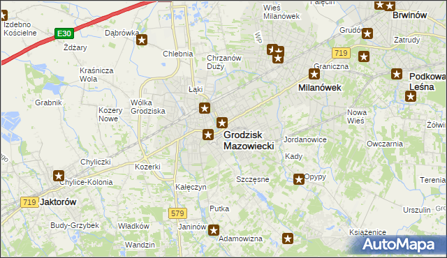 mapa Grodzisk Mazowiecki, Grodzisk Mazowiecki na mapie Targeo