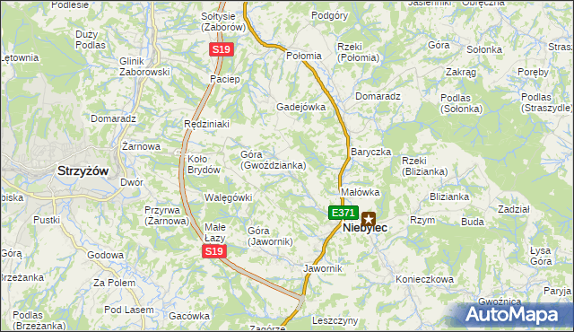 mapa Gwoździanka, Gwoździanka na mapie Targeo