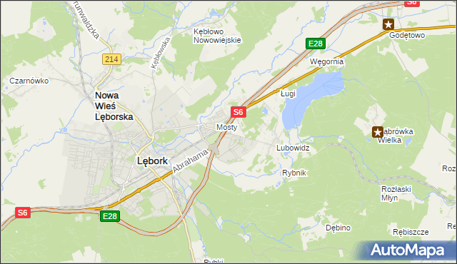 mapa Jamy gmina Nowa Wieś Lęborska, Jamy gmina Nowa Wieś Lęborska na mapie Targeo