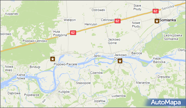 mapa Janki gmina Somianka, Janki gmina Somianka na mapie Targeo