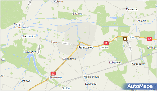 mapa Jaraczewo powiat jarociński, Jaraczewo powiat jarociński na mapie Targeo