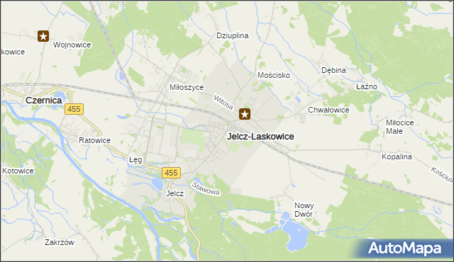 mapa Jelcz-Laskowice, Jelcz-Laskowice na mapie Targeo