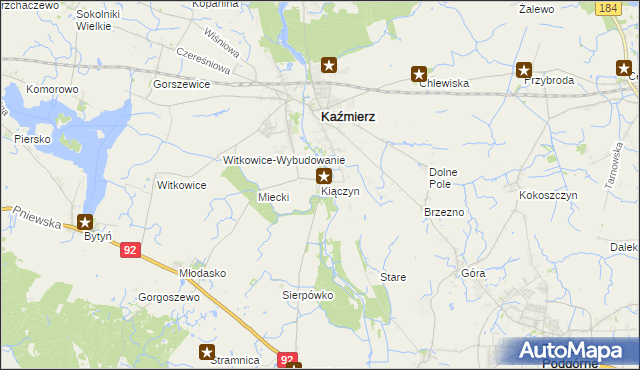 mapa Kiączyn, Kiączyn na mapie Targeo