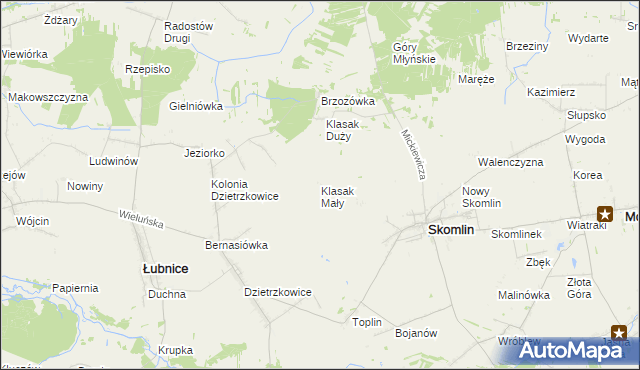 mapa Klasak Mały, Klasak Mały na mapie Targeo