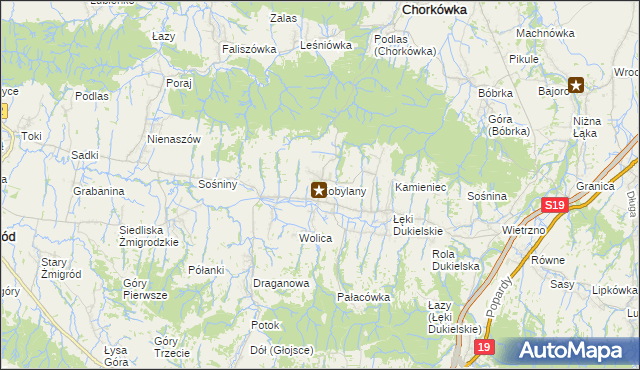 mapa Kobylany gmina Chorkówka, Kobylany gmina Chorkówka na mapie Targeo
