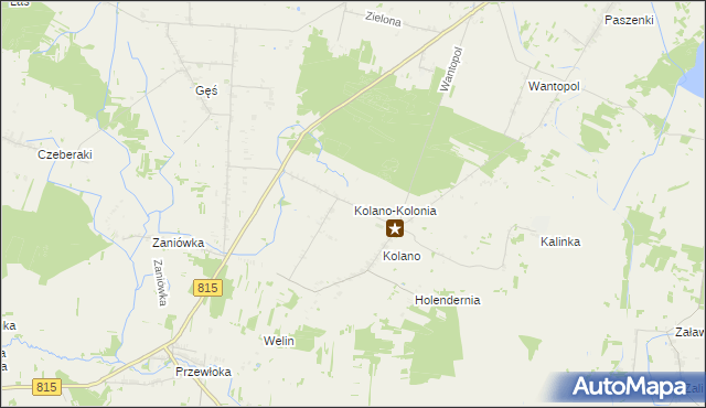 mapa Kolano-Kolonia, Kolano-Kolonia na mapie Targeo