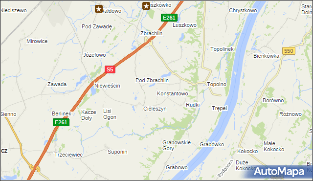 mapa Konstantowo gmina Pruszcz, Konstantowo gmina Pruszcz na mapie Targeo