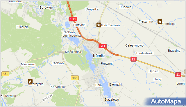 mapa Kórnik, Kórnik na mapie Targeo