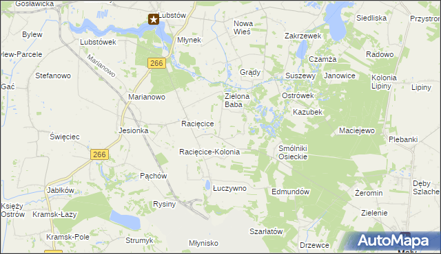 mapa Koszary gmina Sompolno, Koszary gmina Sompolno na mapie Targeo