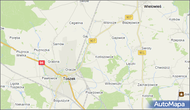 mapa Kotliszowice, Kotliszowice na mapie Targeo