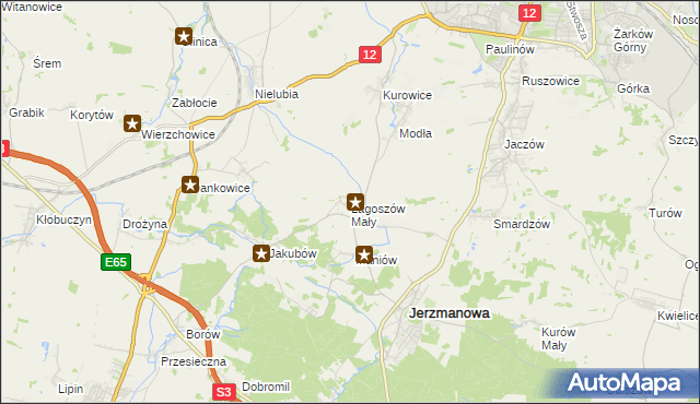 mapa Łagoszów Mały, Łagoszów Mały na mapie Targeo