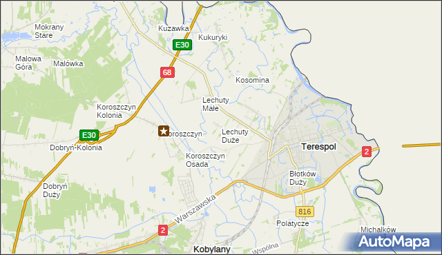 mapa Lechuty Duże, Lechuty Duże na mapie Targeo