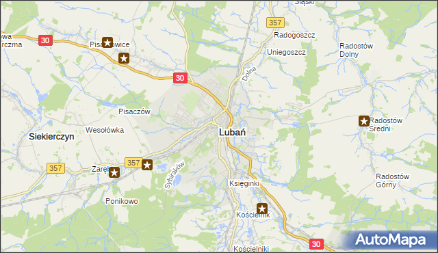 mapa Lubań, Lubań na mapie Targeo