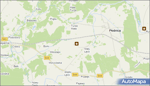 mapa Mały Łęck Osada, Mały Łęck Osada na mapie Targeo