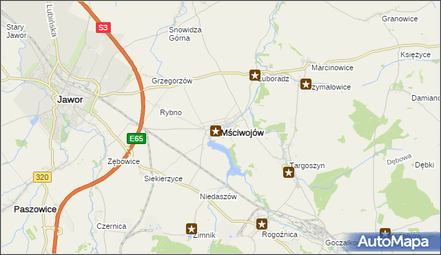 mapa Mściwojów, Mściwojów na mapie Targeo