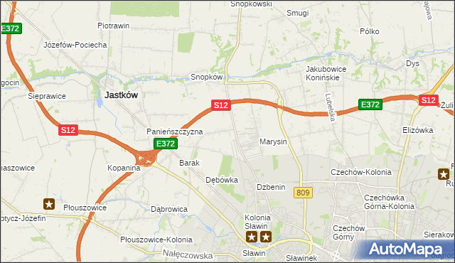 mapa Natalin gmina Jastków, Natalin gmina Jastków na mapie Targeo