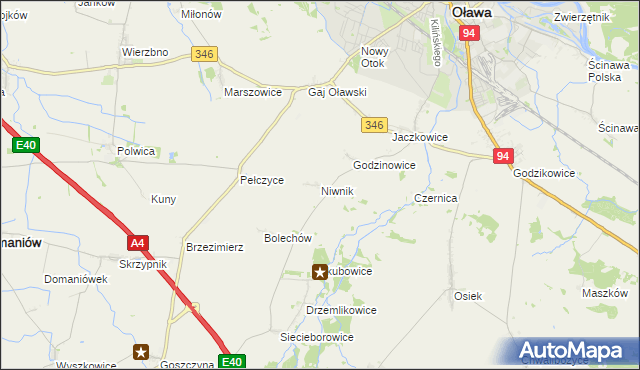 mapa Niwnik, Niwnik na mapie Targeo