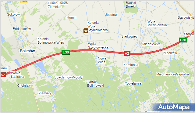 mapa Nowa Wieś gmina Wiskitki, Nowa Wieś gmina Wiskitki na mapie Targeo