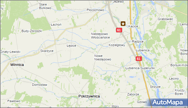 mapa Nowe Niestępowo, Nowe Niestępowo na mapie Targeo