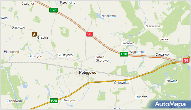 mapa Nowe Skórowo, Nowe Skórowo na mapie Targeo